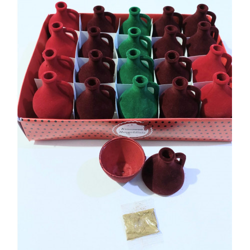 Kadife Kaplamalı Plastik Kına Testisi